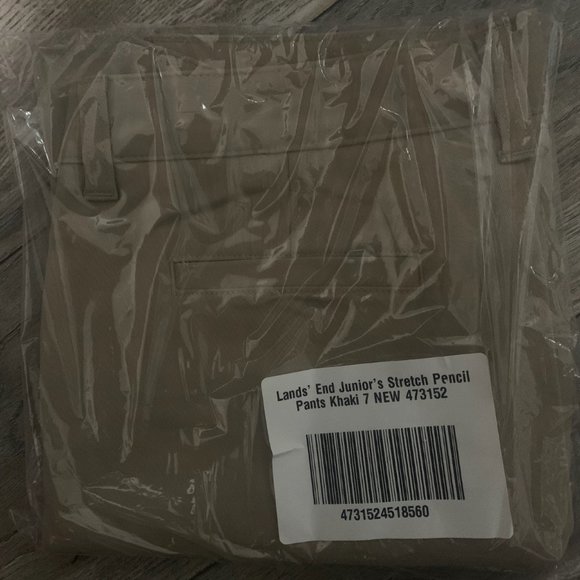 NWT LANDS' END JUNIOR'S STRETCH PENCIL PANTS KHAKI 1 & 7 - Picture 8 of 9